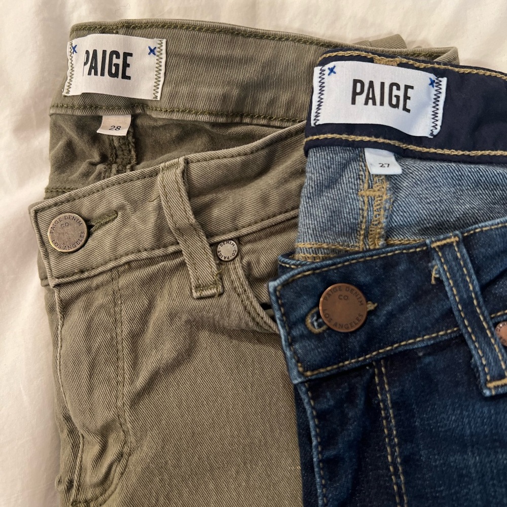 PAIGE Olive and Blue Denim Jeans Set